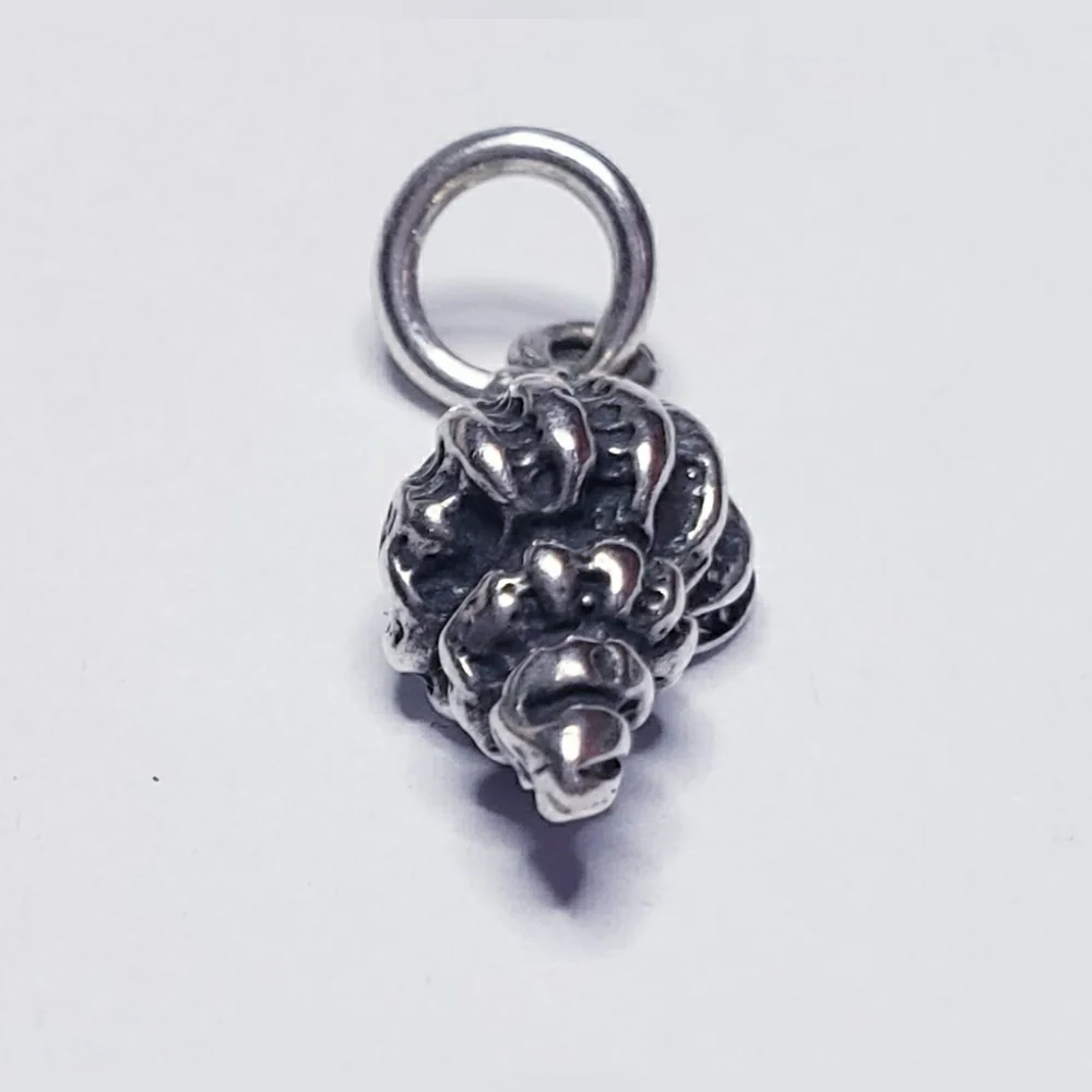 Conch Shell Sterling Silver Charm Pendant.